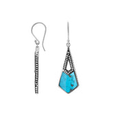 AE-6289-TQ Sterling Silver Earring With Turquoise Jewelry Bali Designs Inc